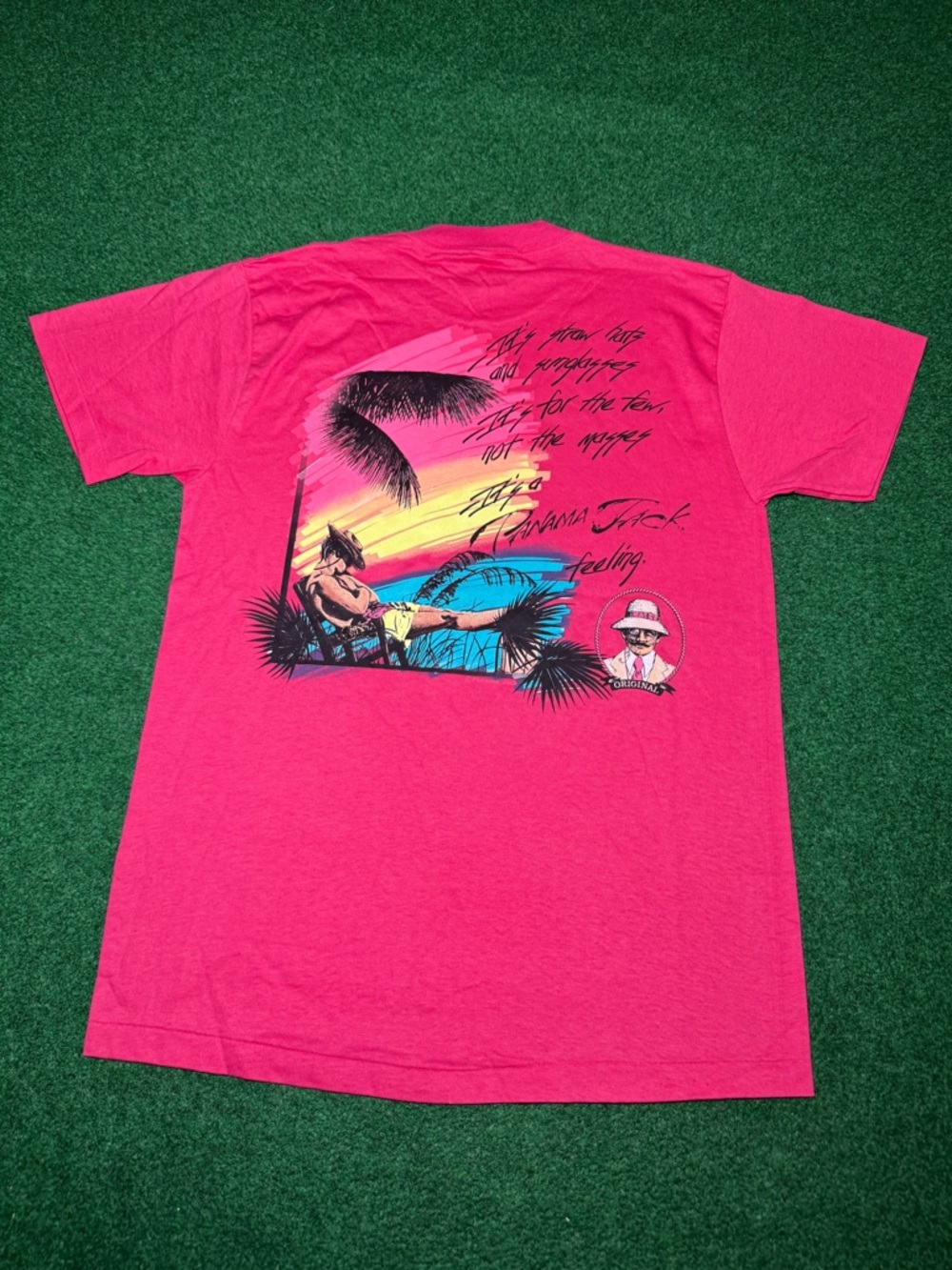 Panama Jack Feeling Vintage 90s New Never Worn M/L 20x29 T Shirt Pink